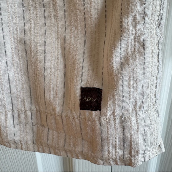 Tea Collection Boys Ivory Stripe Blazer Suit Jacket Cotton S 4-5 Formal Pocket - Picture 5 of 7